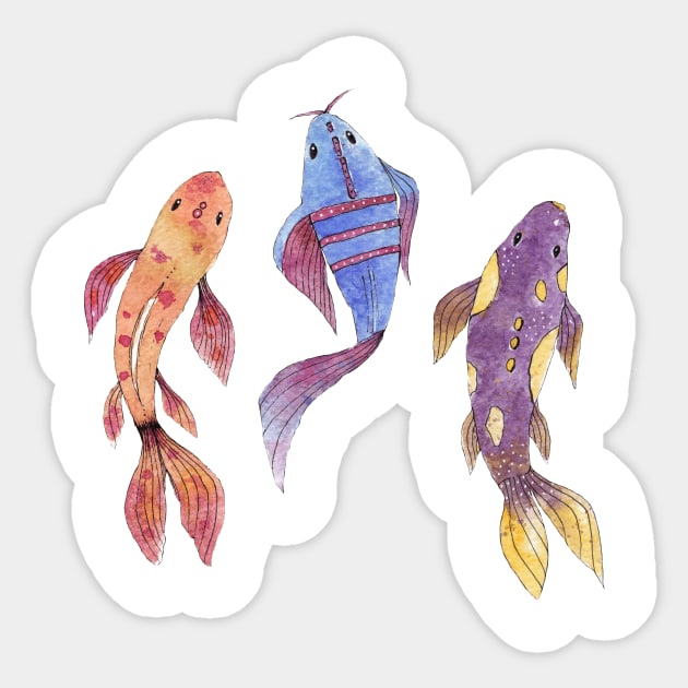 Colorful fishes Sticker by nadiaham